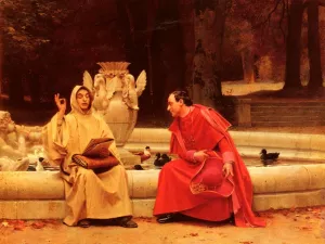 A Fine Point Oil painting by Jehan Georges Vibert