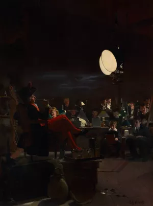 A Night Class Oil painting by Jehan Georges Vibert