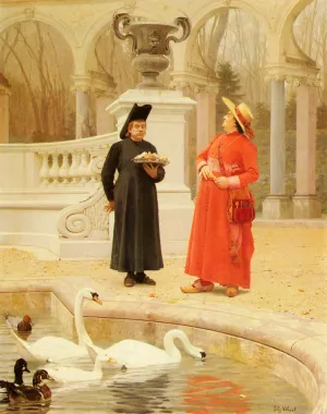 A Plate of Cakes by Jehan Georges Vibert - Oil Painting Reproduction
