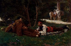An Afternoon Libation by Jehan Georges Vibert Oil Painting
