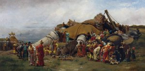 Gulliver And The Lilliputians by Jehan Georges Vibert Oil Painting