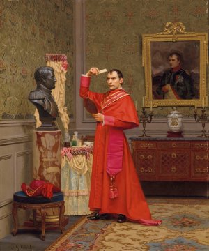 La Comparaison by Jehan Georges Vibert Oil Painting