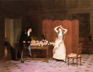 Les Apprets by Jehan Georges Vibert Oil Painting