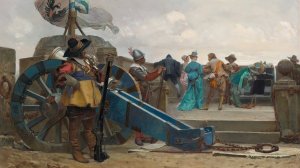 On The Ramparts by Jehan Georges Vibert Oil Painting