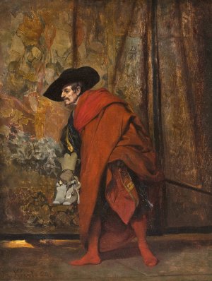 Polonius Behind The Curtain by Jehan Georges Vibert Oil Painting