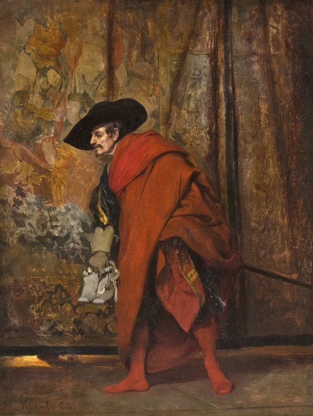 Polonius Behind The Curtain by Jehan Georges Vibert - Hand-Painted Oil Painting Reproduction