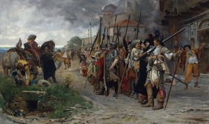 Roll-Call After The Pillage by Jehan Georges Vibert Oil Painting
