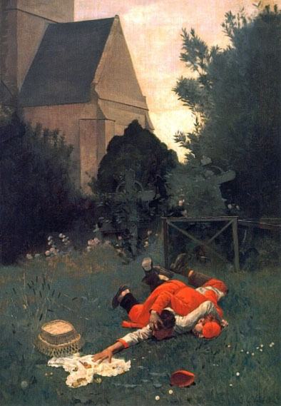 Main Product Photo of Scramble for the Lunch Painting by Jehan Georges Vibert