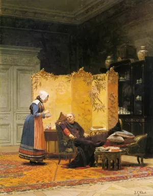 Tea for the Bishop painting by Jehan Georges Vibert