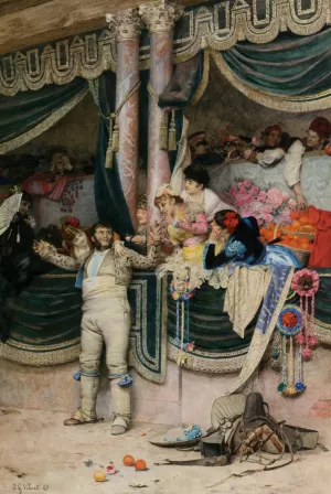 The Bullfighters Adoring Crowd by Jehan Georges Vibert Oil Painting