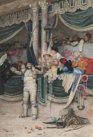 The bullfighter's adoring crowd by Jehan Georges Vibert Oil Painting