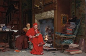 The Committee On Moral Books by Jehan Georges Vibert Oil Painting