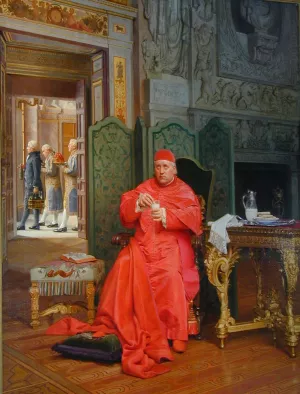 The Diet by Jehan Georges Vibert Oil Painting