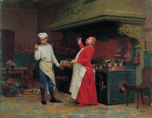 The Marvelous Sauce  by Jehan Georges Vibert Oil Painting