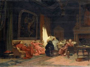 The Missionary's Adventures by Jehan Georges Vibert Oil Painting