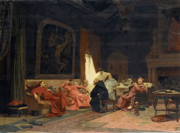 Main Product Photo of The Missionary's Adventures  Painting by Jehan Georges Vibert