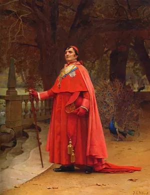 The Preening Peacock by Jehan Georges Vibert Oil Painting