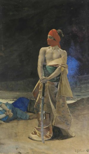 The Victorious Warrior by Jehan Georges Vibert Oil Painting