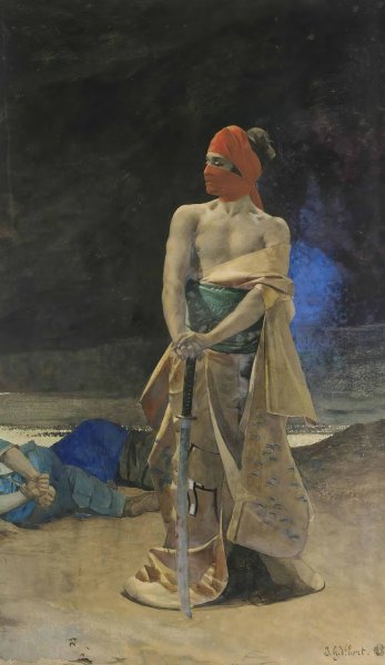 Main Product Photo of The Victorious Warrior Painting by Jehan Georges Vibert