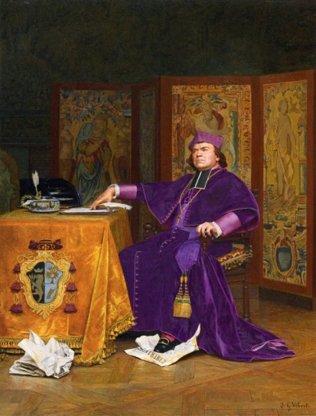 Main Product Photo of The Wrath of the Bishop Painting by Jehan Georges Vibert