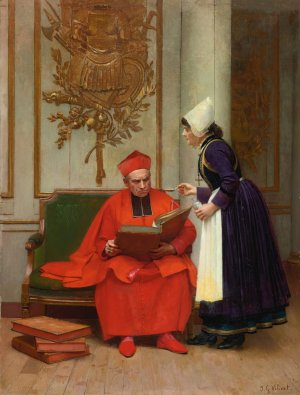 Tough medicine by Jehan Georges Vibert Oil Painting