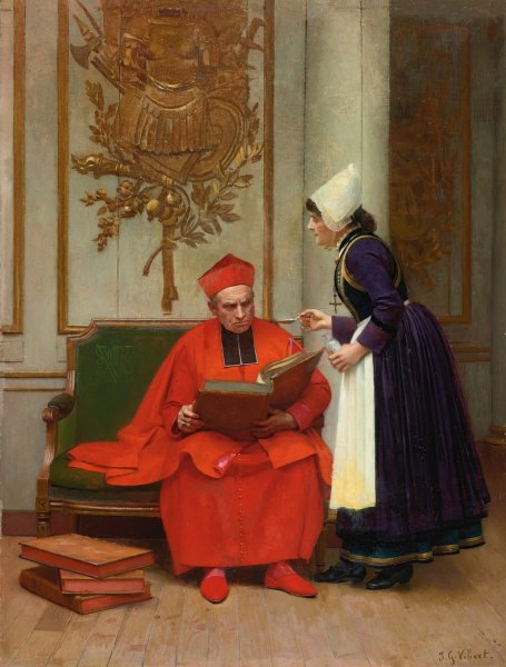 Tough medicine by Jehan Georges Vibert - Hand-Painted Oil Painting Reproduction