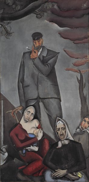 Refugees by Jekabs Kazaks Oil Painting