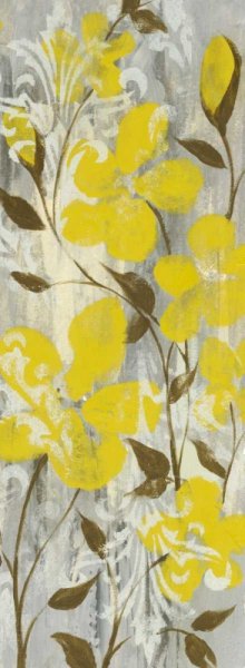 Buttercups on Grey II by Jennifer Goldberger Oil Painting