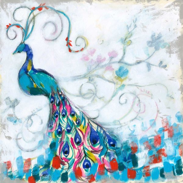 Main Product Photo of Confetti Peacock II Painting by Jennifer Goldberger