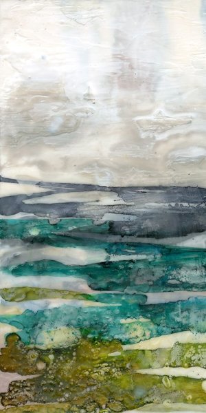 Crackled Marshland I by Jennifer Goldberger Oil Painting