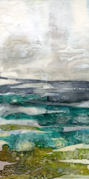 Crackled Marshland I by Jennifer Goldberger Oil Painting