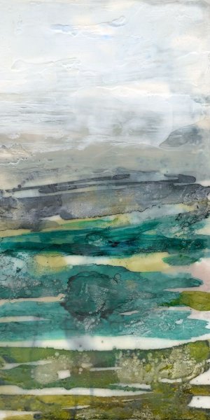 Crackled Marshland III by Jennifer Goldberger Oil Painting