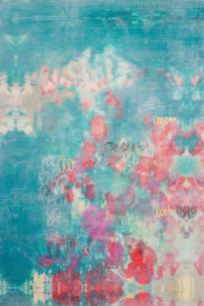 Embellished Teal Rose Garden I by Jennifer Goldberger - Hand-Painted Oil Painting Reproduction