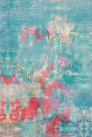Embellished Teal Rose Garden II Oil painting by Jennifer Goldberger