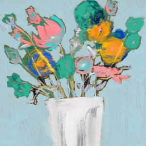 Fun Bouquet I by Jennifer Goldberger Oil Painting