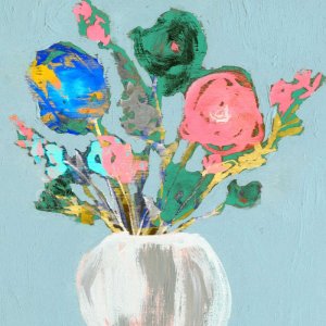 Fun Bouquet II Oil painting by Jennifer Goldberger