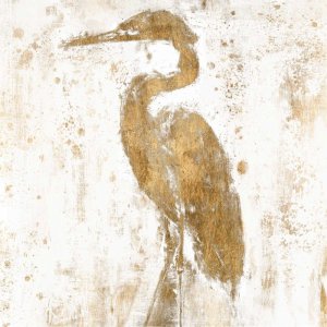Gilded Heron II by Jennifer Goldberger Oil Painting