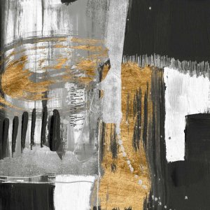 Golden Strokes I by Jennifer Goldberger Oil Painting
