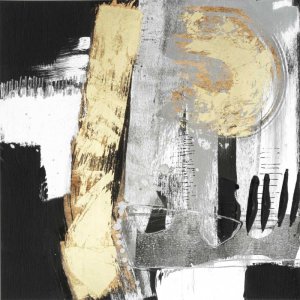 Golden Strokes II by Jennifer Goldberger Oil Painting