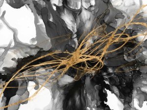 Golden Vortex I by Jennifer Goldberger Oil Painting