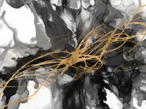 Golden Vortex I Oil Painting by Jennifer Goldberger - Contemporary