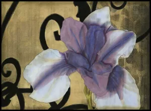 Iris & Scrolls II by Jennifer Goldberger Oil Painting