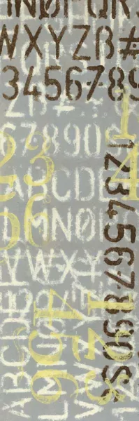 Numbered Letters I Oil Painting by Jennifer Goldberger - Contemporary