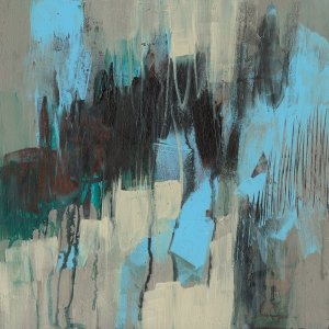 Ocean Blue Abstract I Oil painting by Jennifer Goldberger