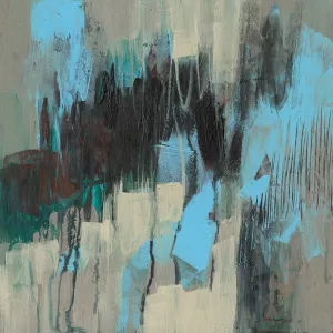 Ocean Blue Abstract I by Jennifer Goldberger Oil Painting
