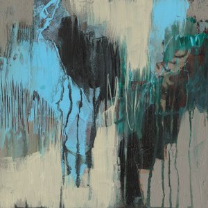 Ocean Blue Abstract II Oil painting by Jennifer Goldberger