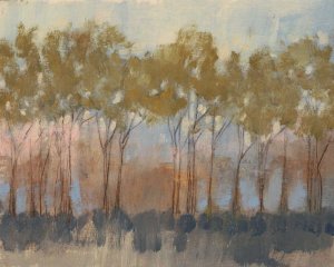 Ochre Treeline I Oil painting by Jennifer Goldberger