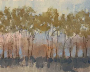 Ochre Treeline I by Jennifer Goldberger Oil Painting