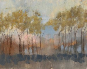 Ochre Treeline II by Jennifer Goldberger Oil Painting