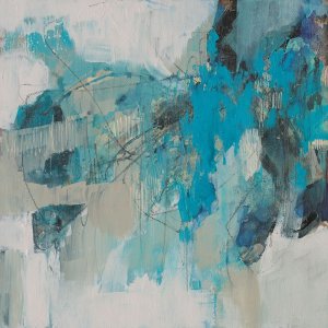 Painterly Teal I Oil painting by Jennifer Goldberger